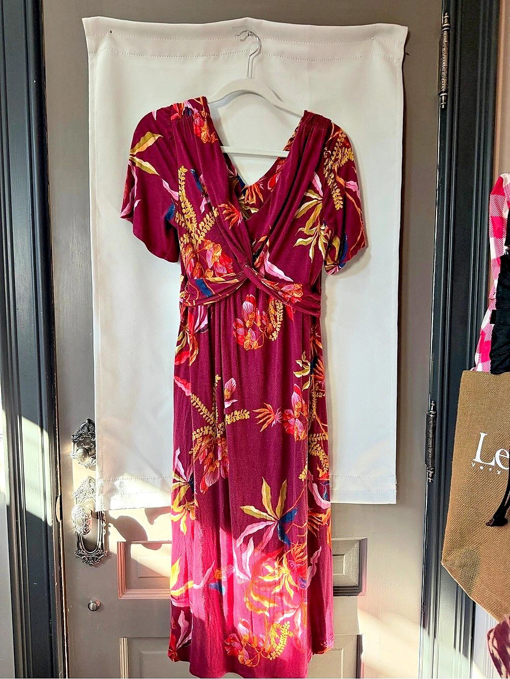 Floral Midi Dress in Red